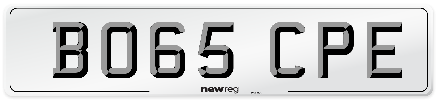 BO65 CPE Number Plate from New Reg